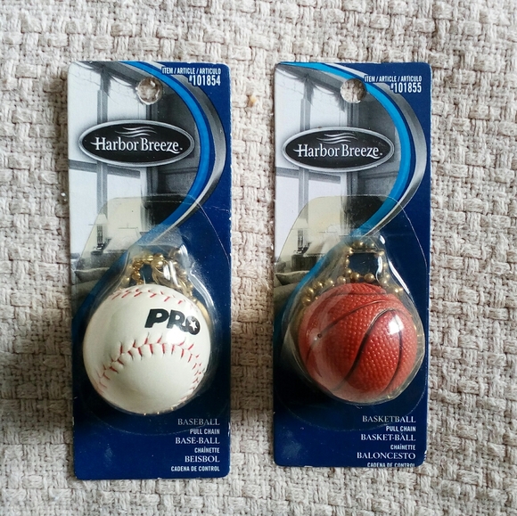 Harbor Breeze Other - Baseball Basketball Fan Pull Chain Set of 2 New